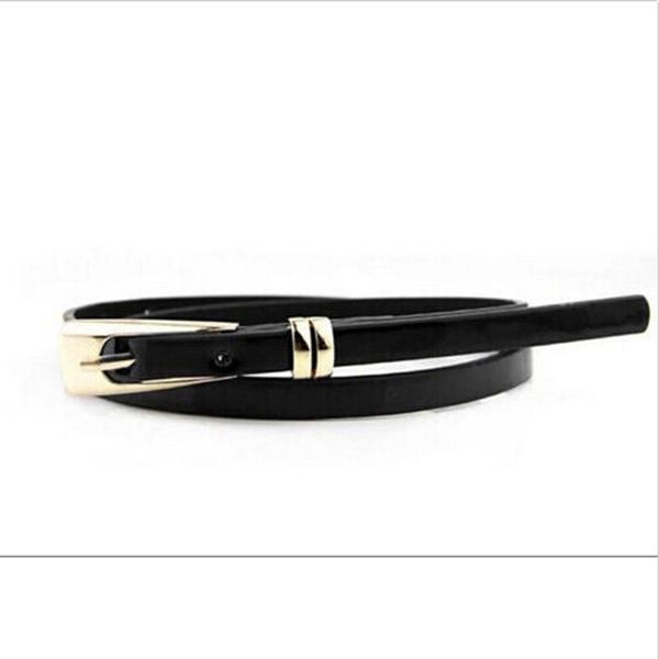 

wholesale- 2016 black fashion women lady girl skinny waist belt thin leather narrow waistband as gift, Black;brown