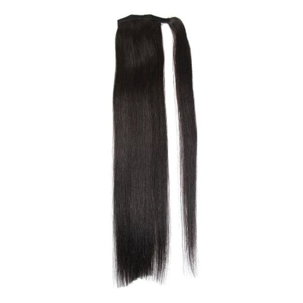 

length 16"-30" 100% natural brazilian remy human hair ponytail horsetail clips in/on human hair extension straight hair, Black