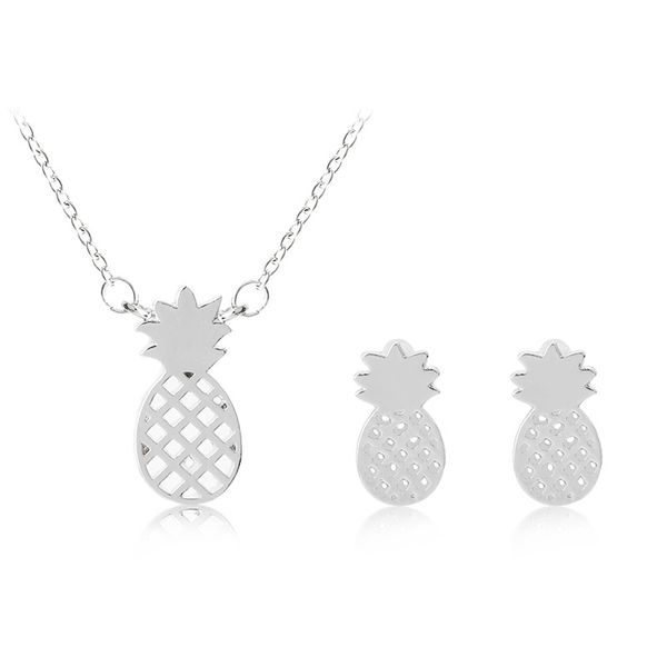 

cute fruit silver plated pendant necklaces earrings set fashion charm jewelry for women girl party club decor