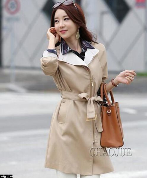 

woman the spring and autumn period and the han edition fashion in europe and the elegant long collar trench coat / s-3xl, Black