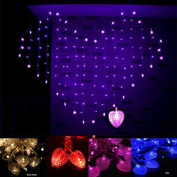 Led Curtain Lights 110v 220v Warm White Red Wholesale Purple