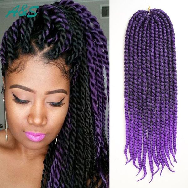 Bug Purple Blue Ombre Braiding Hair Crochet Braid Haar Extension