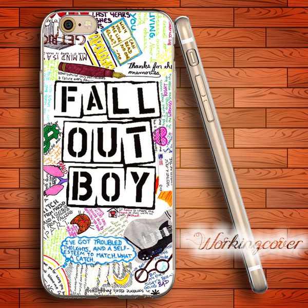 

capa fall out boy soft clear tpu case for iphone 7 6 6s plus 5s se 5 5c 4s 4 case silicone cover