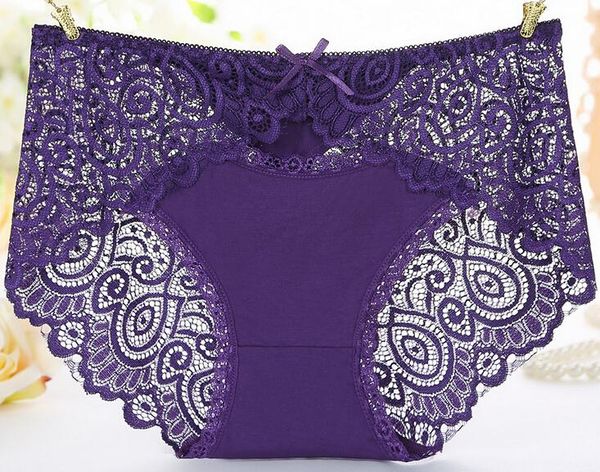 

women lace floral bamboo fiber panties gauze women's briefs see through lingerie women underwear, Black;pink