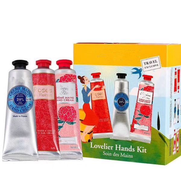 

new package famous shea butter+peony+rose hand cream with 6 pieces pack suit mini hand lotions shopping 30ml*6=180ml/box