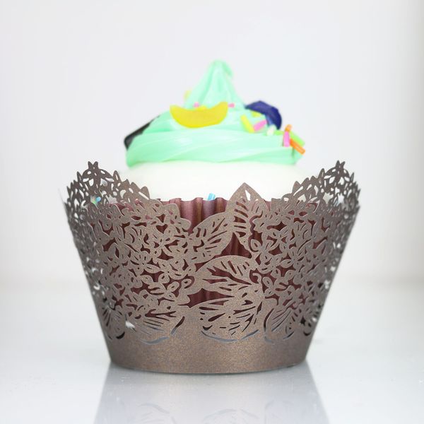 Brown Cupcake Box Thanksgiving Wed Cupcake Wrapper Rustic Laser