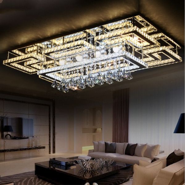 

modern led crystal ceiling light square ceiling lamp k9 crystal ceiling chandeliers for living room bedroom restaurant light fixtures