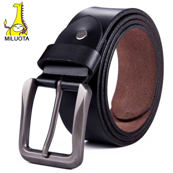

wholesale- [miluota] 2015 fashion mens belts luxury genuine leather belt men cinto designer belt buckle hiqh quality ceintures homme wnd002, Black;brown
