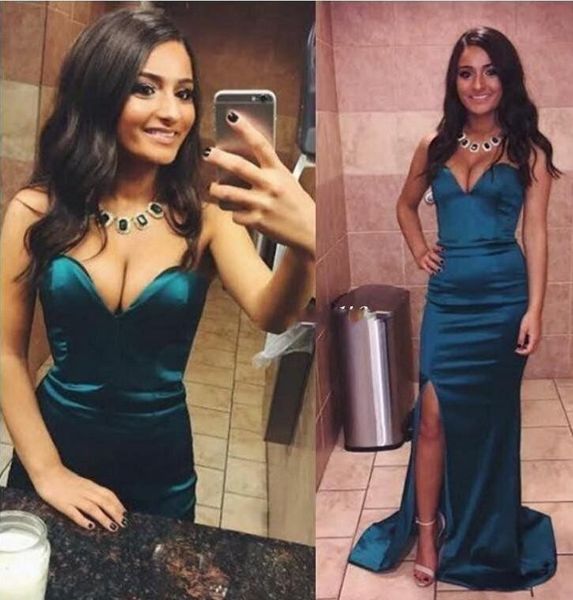 

новый милая backless русалка установленные платья выпускного вечера sexy vestidos de fiesta вечернее платье с сплит, Black