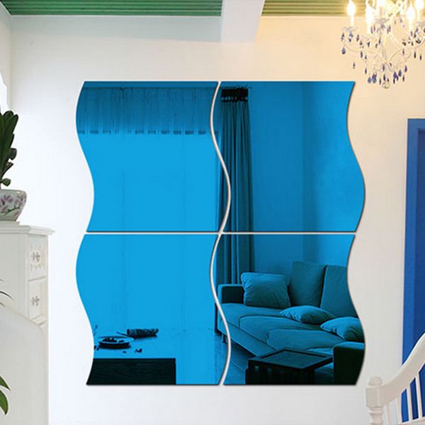 

Wave haped mirror wall ticker diy cry tal wall ticker removable vinyl wall decal home decor 3d mirror ticker for the bathroom