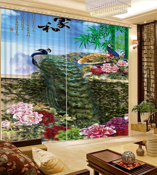 

custom any size peacock custom curtain fashion decor home decoration for bedroom