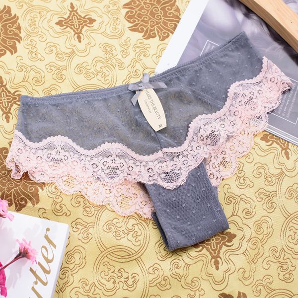 

women cotton lace seamless underwear 2017 women t panties g string women's briefs calcinha lingerie tanga thong, Black;pink