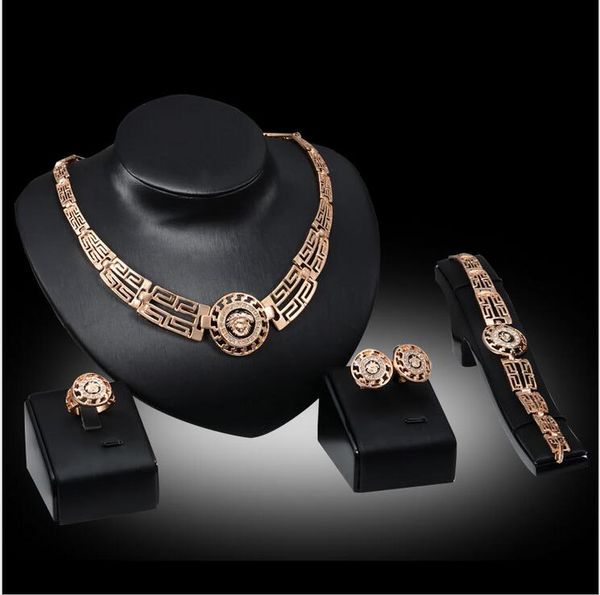 

12set новое Условие Золотистая комплект ювелирных изделий Parure Bijoux Femme Lion head Золотые