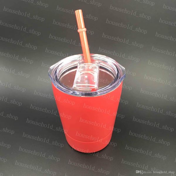 

9 унций детские чашки вина кружки бокалы для вина stemless 9 цветов с соломенной крышкой из нержавеющей стали посуда изолированные кружка де