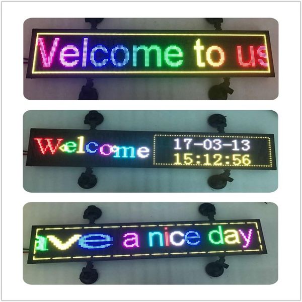 

electric display text image logo board new indoor car window sign smd rgb full color 12-36v led car signwith glass suction cup