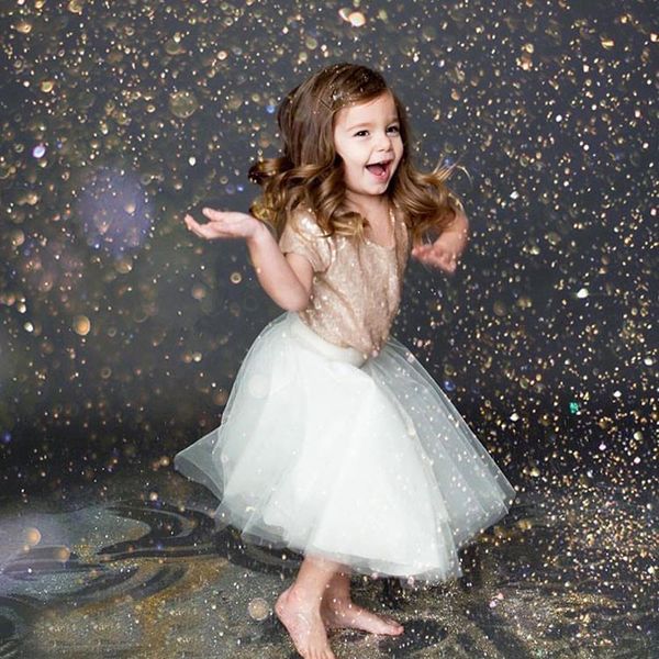 

lovly two piece wedding flower girls' dress jewel sequins and tull skirt kids formal wear tutu skirt long dresses, White;blue