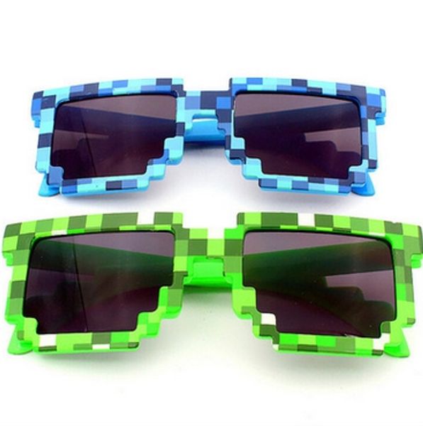 Pixel-Mosaik-Plaid-Sonnenbrille, modisch, für Herren und Damen, CPU-Bit, Pixel-Sonnenbrille mit niedriger Auflösung, UV400, Party-Kostüm-Requisiten