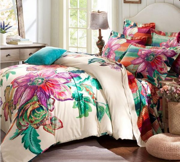 3d Oil Activated Painting Comforters Bedding Sets Black Tulip King