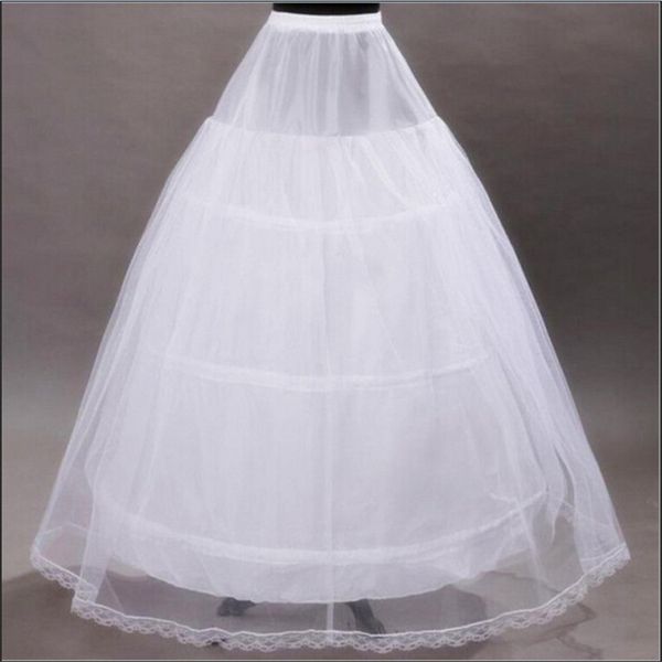 

2017 brand new petticoats white 3 hoops bone full underskirt for bride formal dress stock wedding accessories ball gown skirt crinoline