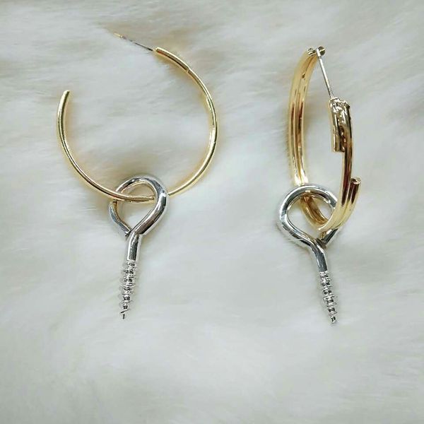 

new punk metal screw nail stud earrings for women fashion jewelry 2017 gold silver earring pendant vintage brincos female accessories bijoux, Golden;silver