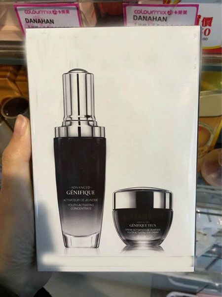 

famous brand black bottles 15ml eye cream+50ml face cream advaced for lines activating skin care set dhl fast ing