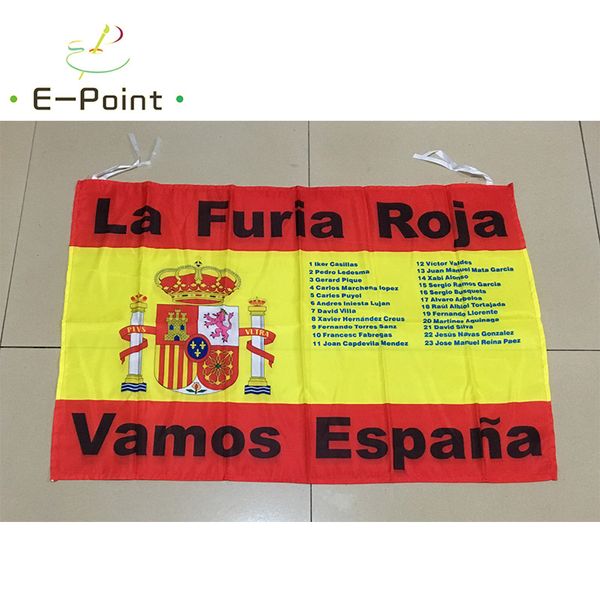 95 cm * 65 cm Size Spagna Football nazionale 95 cm * 65 cm Dimensioni Dimensioni Decorazione Poliestere Bandiera Bandiera Banner domestico Giardino Festive Regali
