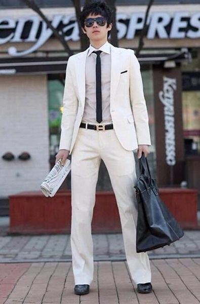 

men in europe and the british business and leisure travelers han edition of the new fashion boutique two-piece suit / m-3xl, White;black