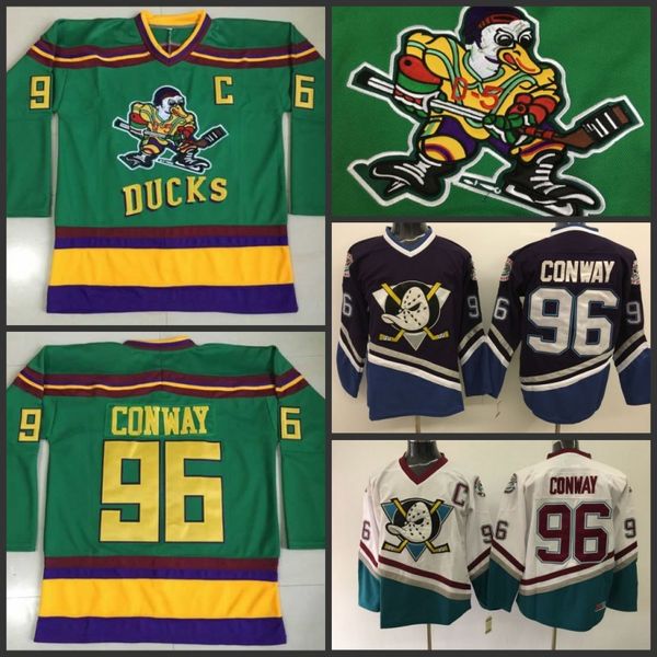 

#96 Charlie Conway Mighty Ducks Hockeys Jerseys Jersey All Stitched Ducks Hockey Jerseys Fast Free Shipping