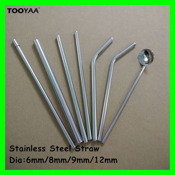 

big diameter 6/8/9/12mm stainless steel drinking straws brush for beer reusable straight bent curved bar straws for cold drinkings