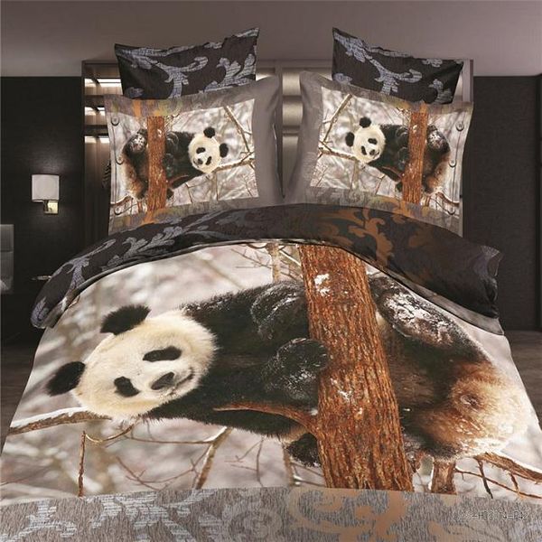 

wholesale- new dropship luxury polyester 3d panda flower tiger bedding bed sheet set bedclothes duvet cover set bedding set