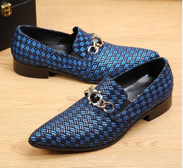 

Модные повседневные туфли для мужчин Мужские слипоны из натуральной кожи с блест