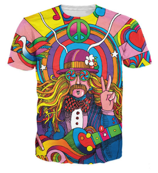 

fashion mens/womans hippie musician summer style tees 3d print casual t-shirt plus size, White;black
