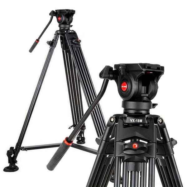 Viltrox Pro 1.8m Alluminio Heavy Duty Video Fluid Treppiede VX-18M con Pan Head Borsa da Trasporto per Fotocamera DSLR Videocamera DV