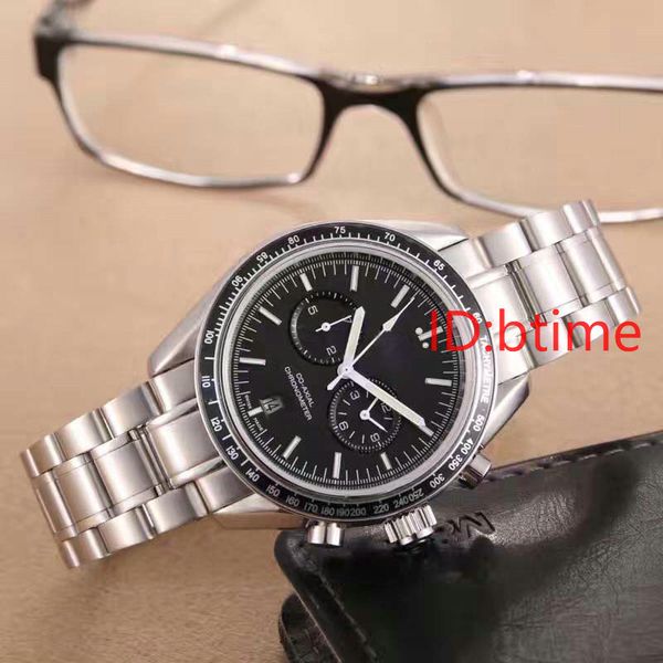 

new quartz movement men 300 40mm chronograph gents watches james bond 007 fashion mens sports watch wristwatches, Slivery;brown