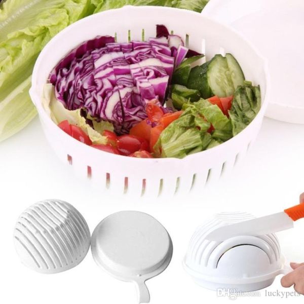 

home & kitchen cooking cutters 60 second salad maker bowl fruit vegetable salad cutter bowl quick washer chopper tools