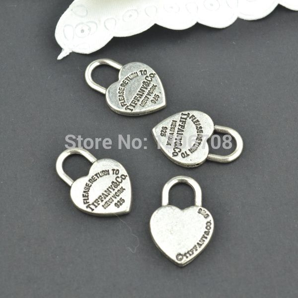 

wholesale- 50pcs antique metal tibetan silver charms hearts lock jewelry pendants for diy necklace bracelet jewelry findings 20*13mm z42903, Bronze;silver