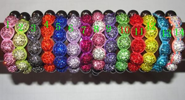 Braccialetti dei branelli dei braccialetti della sfera della discoteca di Macrame dei braccialetti dei branelli di cristallo di 10mm * 5 Braccialetti di fascino dei bambini variopinti della Cina poco costosi