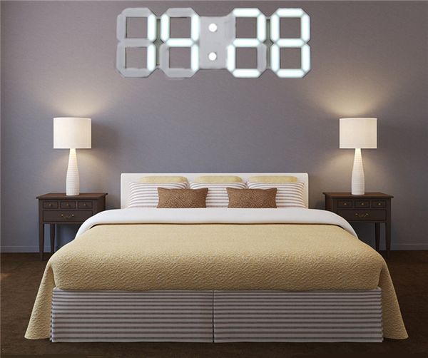 

wholesale-acrylic 3d white large modern digital led wall clock timer 24/12 hour display 30.8x 12x 0.7cm