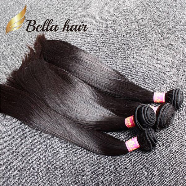 

malaysian hair weft 3pcs/lot straight weave natural black color bellahair