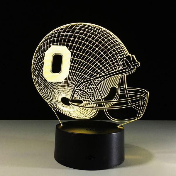 

Футбол Creative 3D иллюзии ОГАЙО LED Night Lights 3D шлем обесцвечивание красочная атмосфера Л