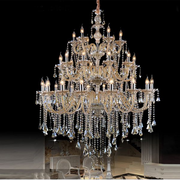 

lamp large crystal chandelier l project assembly hall church luxury duplex building stair l banqueting lighting fixture