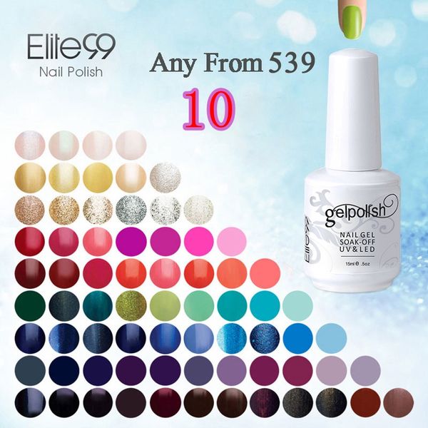 

Wholesale-Elite99 15ml UV Gel Nail Gel Lacquer Curing Top Coating Base Foundation Acrylic Nail Kit Gel Nail Polish Pick Any 10pcs From 539