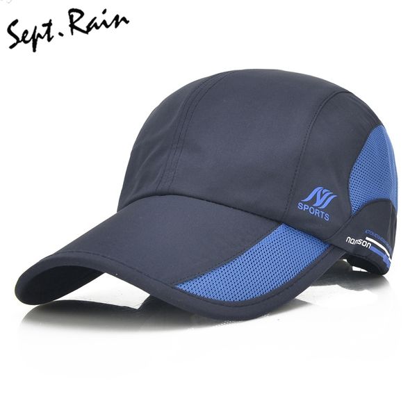 

wholesale- [sept.rain] quality new breathable visor hat mesh baseball cap men women bone snapback quick drying summer hats, Blue;gray