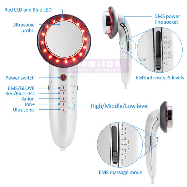 

ultrasonic body slimming machine with galvanic ems glove 2pairs tens massager for body tightening dhl ing