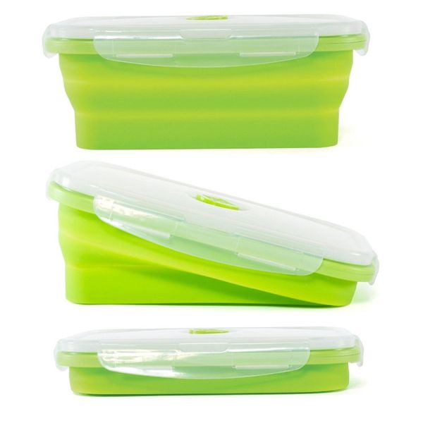 10.5 oz Silicone Portátil Dobrável Portátil Caixa de Bento Caixas Bento Dobrável Recipiente De Armazenamento De Alimentos Lunch Box Eco-Friendly 2017 Venda Quente