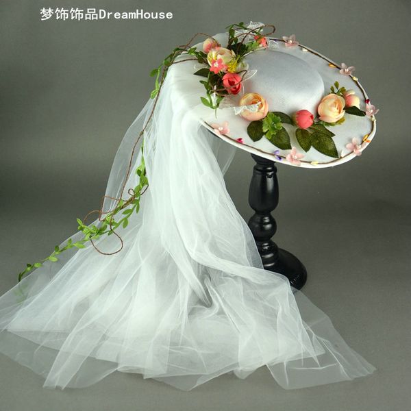 Woman Headdress Hair The Bride Wreath Hat Veil Mori Sweet Flower