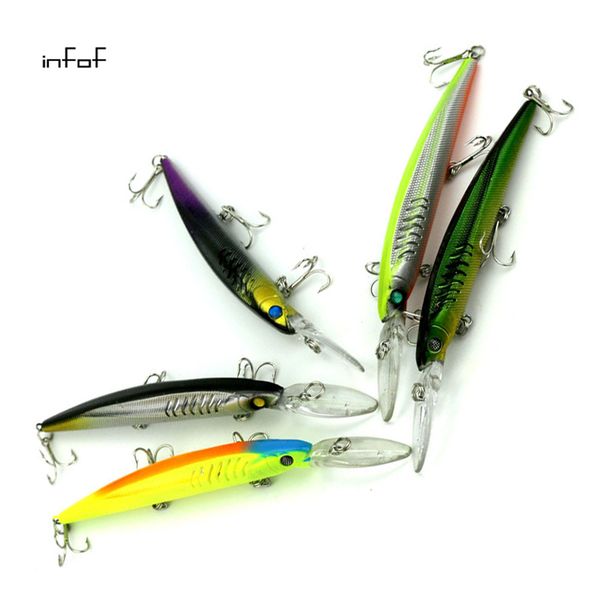 

infof 5pcs/lot 5.71in/0.447oz minnow crankbait hard bait tight wobble slow sinking jerkbait abs fishing lure