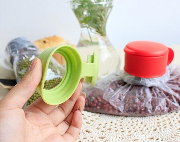 

горячие 200 шт. домашнего хозяйства пластиковые оранжевый пищевые хранения кухня сохранения запечатывания сумка крышка househould