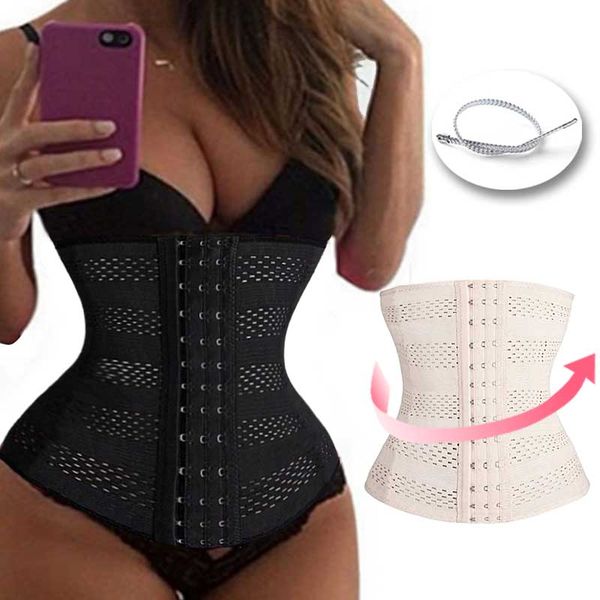 

women waist cincher control corset and bustiers slimming belt waist trainer trimmer corset, Black;white