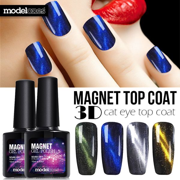 

wholesale- modelones cat eyes finish gel polish uv coat chameleon magnet uv nail gel polish 4 style magnetic coat, Red;pink